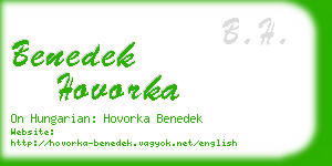 benedek hovorka business card